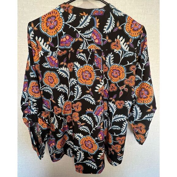 NWT Notations Floral Pattern Loose Fit LongSleeve Professional Blouse - Picture 3 of 4